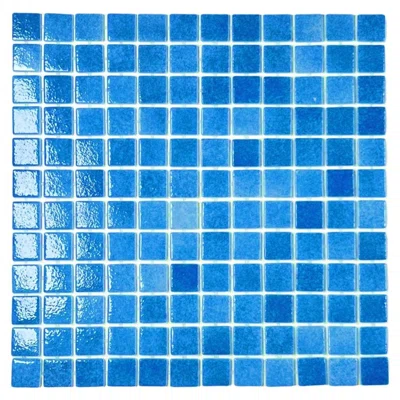 Capri Blue Square 7/8 Inch Recycled Glass Mosaic Floor And Wall Tile (Box Of 10 Sheets)