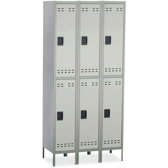 Safco Double-Tier Two-tone 3 Column Locker with Legs - 78"