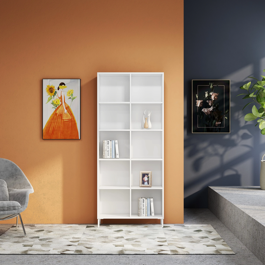 Saint Birch Miami White Wood Grain 10-cube Bookcase