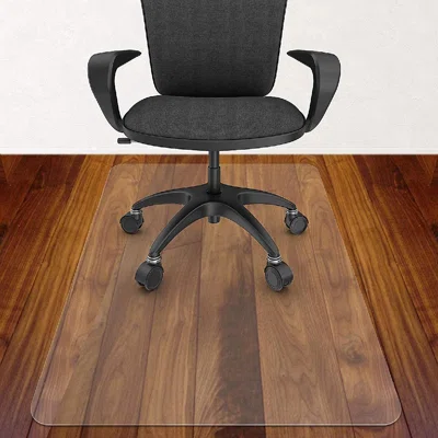 Office Chair Mat For Hardwood Floor , Plastic Mat For Office Chair Easy Glide On Hard Floors, Clear Computer Chair Mat Office Floor Mat Protector For