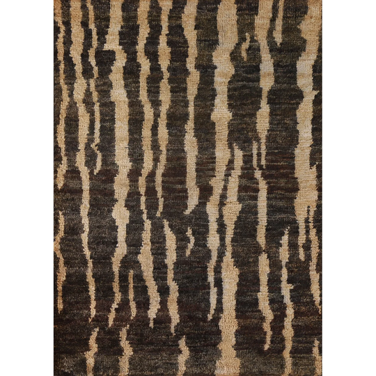 Multi-Color Abstract Oriental Area Rug Handmade Jute Carpet - 4'8" x 6'5"