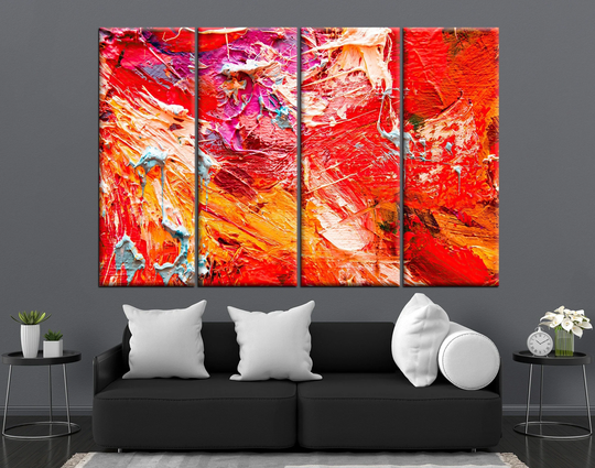 Abstract Art, Oil On Canvas, Color Texture, Art Work, Paint Stains, Strokes, Modern Art, Contemporary Color Print Canvas Design
