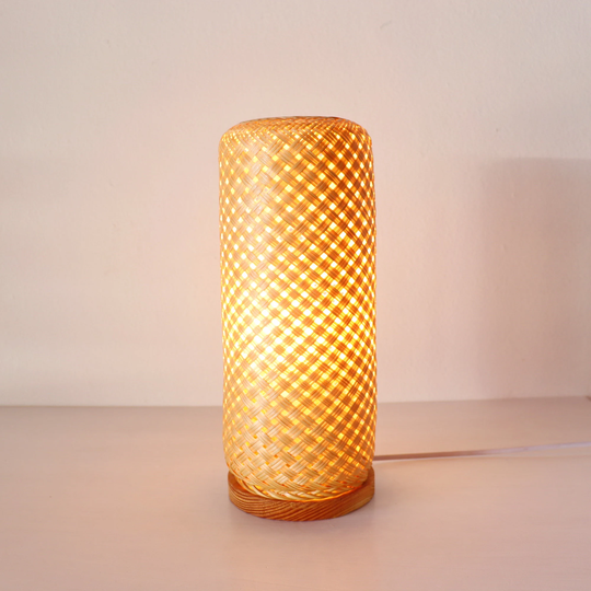 Boho Style Handmade Bamboo Table Lamp A Unique & Stylish Bedside Night Light - Thai Home