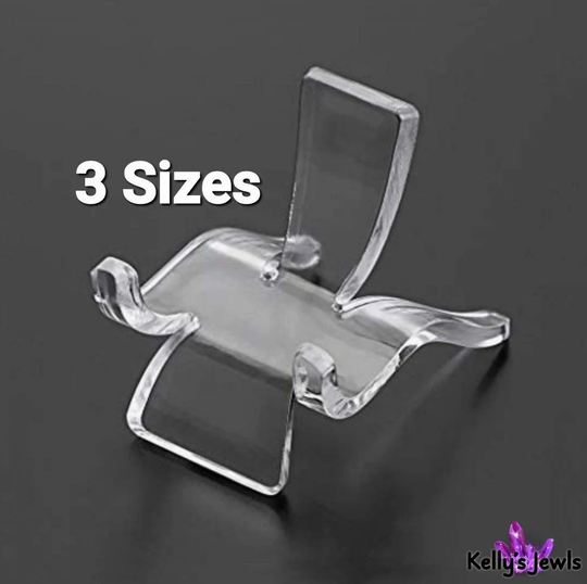 3 Sizes Clear Acrylic Chair Display Stands To Choose From For Hearts, Coins, Ammonite, Geodes, Medallions, Slabs, Photography