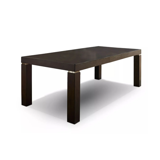Wooden Dining Table with Expandable Leaf Design in Dark Walnut