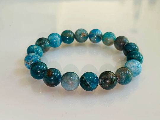 Apatite Bracelet, Natural Stretch Genuine High-Quality Beads, Bead Crystal Bracelet