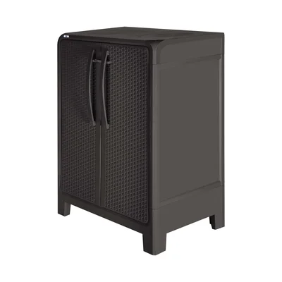 Inbox Zero Delainey 3-Shelf Plastic Storage Cabinet In Taupe