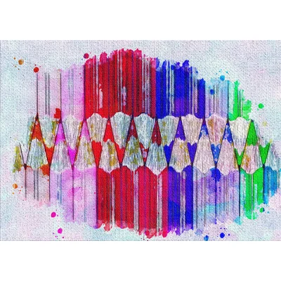 Pencils Red Area Rug