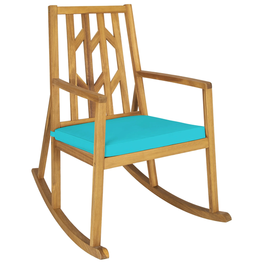 Gymax Outdoor Acacia Wood Rocking Chair Wooden Patio Rocker w/