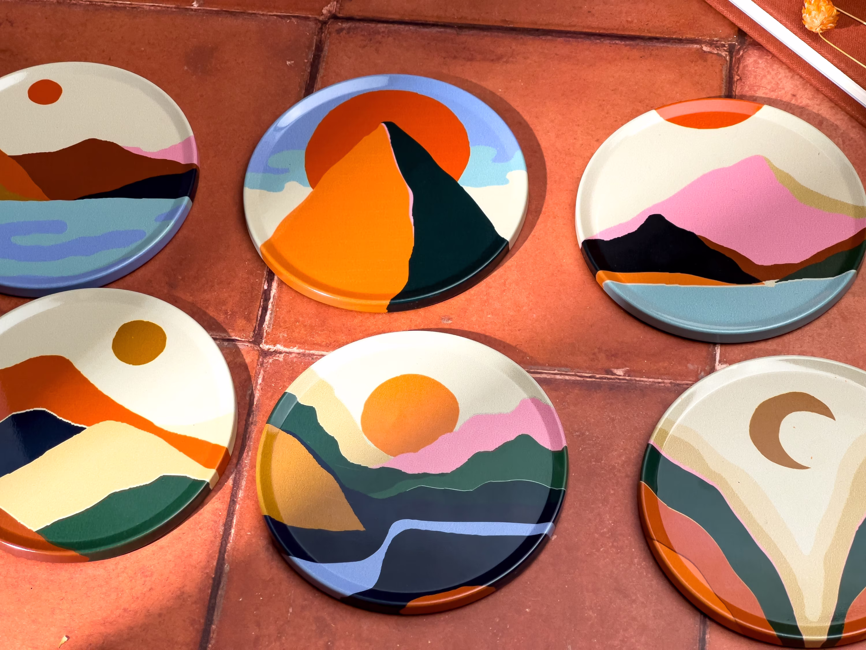 Coasters | Boho Set Of 6 Drink Art Table Mat Home Decor Gifts For Her Housewarming Gift