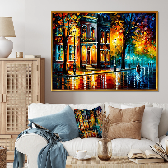 Designart 'Colorful Montreal City III' Cityscapes Framed Canvas Art Print