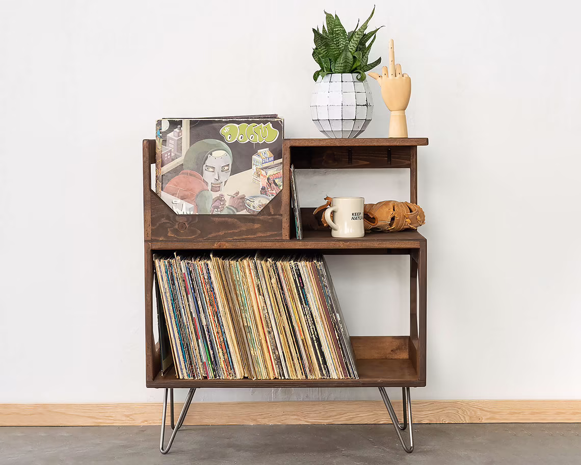The Vinyl Storage End Table