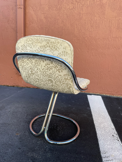 Modern Chrome Cantilever Italian Style Desk Chair