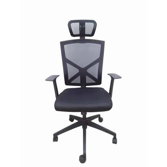 High Back With Headrest Office Mesh Chair Tilt Arms Lumber Support Large Base Adjustable Swivel Task Executive Black