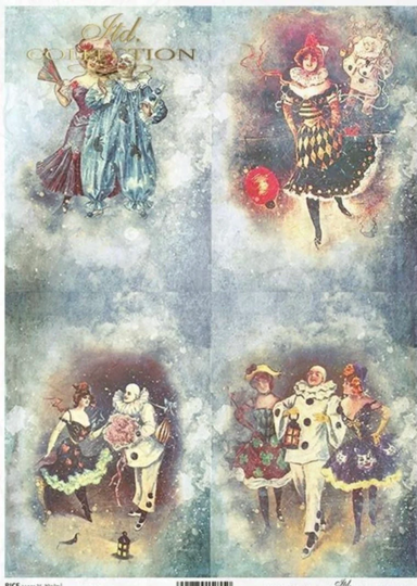 Rice Paper For Decoupage, Fantasy Masks, Decorative Mulberry, Scrapbooking, Card Making, 1 A4 Sheet, R1651