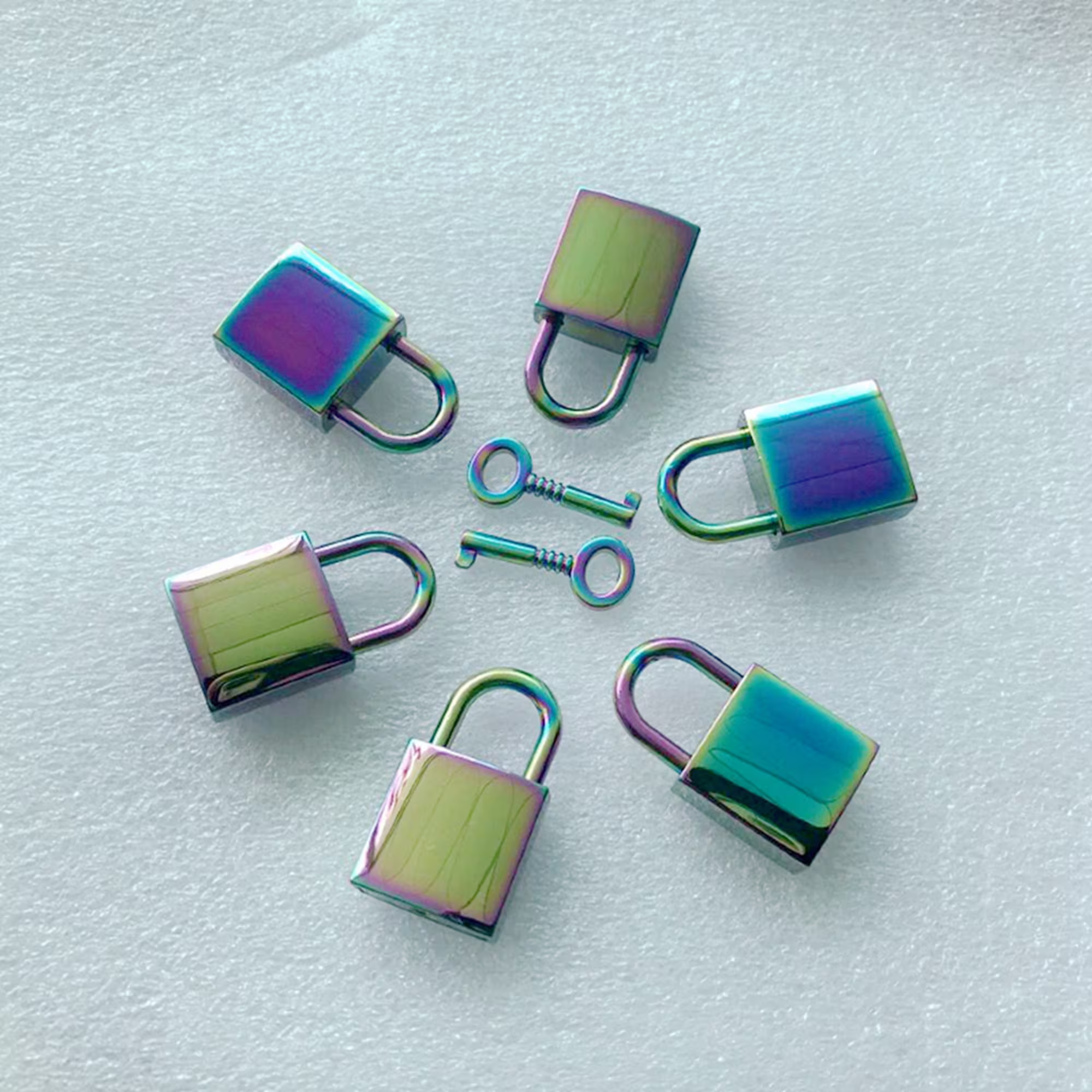 New Rainbow Color Rectangle Padlock For Diary Notebook