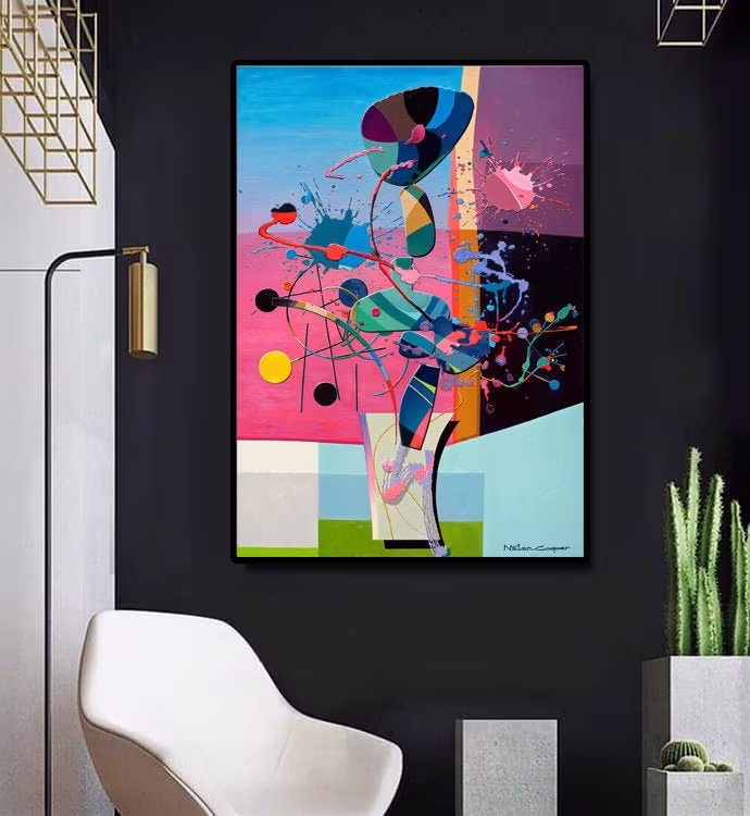 Flowers Colorful Abstract Large Art/Contemporary Art/Inspirational Art/Modern Wall Art/Canvas Prints/Natan Cooper/Israeli Artist