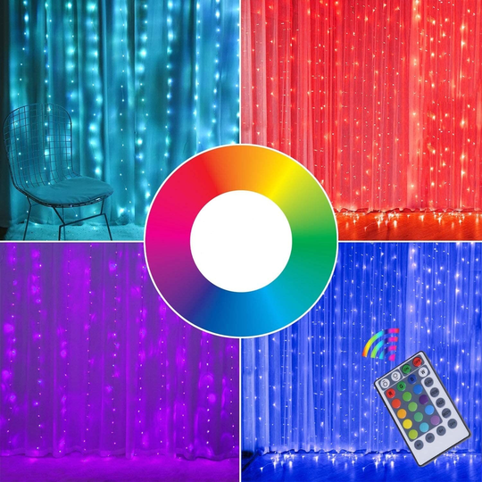 Fairy Curtain Lights, 16-Color Changing String Lights - Standard