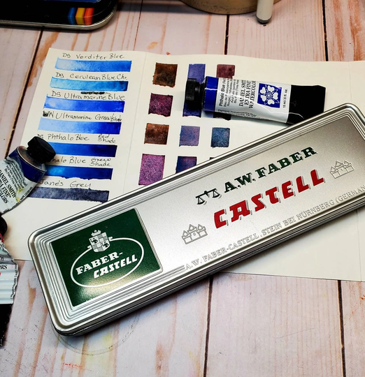Vintage Watercolor Palette Pencil Tin & Removable Palette Inserts