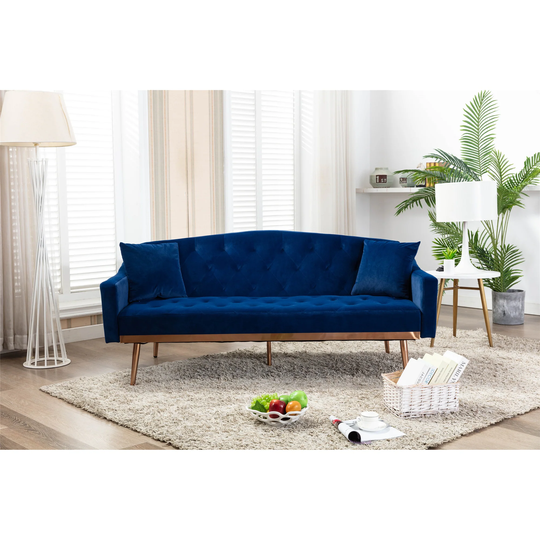 Global Pronex Velvet Sofa, Accent sofa loveseat sofa with Stainless feet Navy Velvet