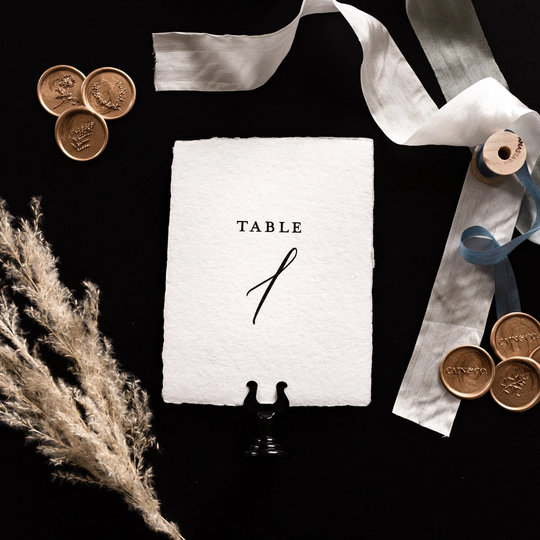 Table Number - Deckled Edge Wedding Number