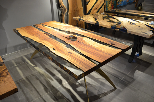 Custom To Order | Epoxy Table Top Resin Dining Natural Wood Kitchen Home Office Desk Byyesil in Stock