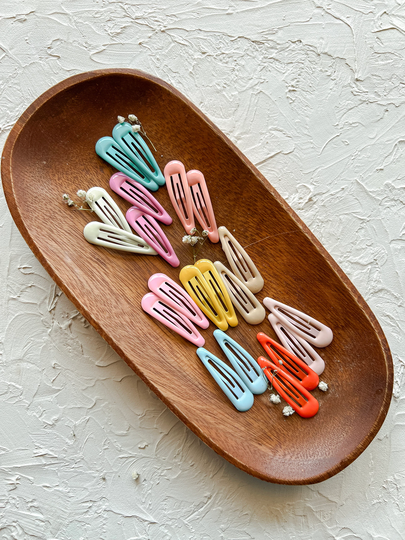 Colorful Snap Clips-20 Count-Assorted Clips - Set Of Clips-Hair Clips-Colorful Hair Clips-90's Trendy Clips