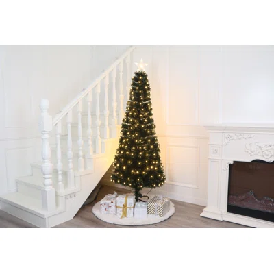 5'10" H Slender Green Pine Cashmere Christmas Tree with 225 LED Twinkling Lights
