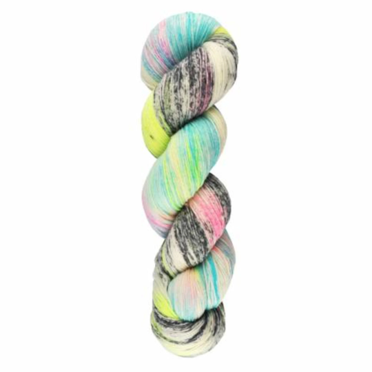 Colorful Sock Yarn, Huasco Hand Painted Yarn For Socks, Variegated Knitting Pink Grey Orange Blue Colors