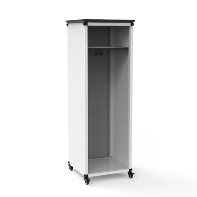 Modular Teacher Storage Cabinet - Narrow/tall Module With Casters And Tabletop