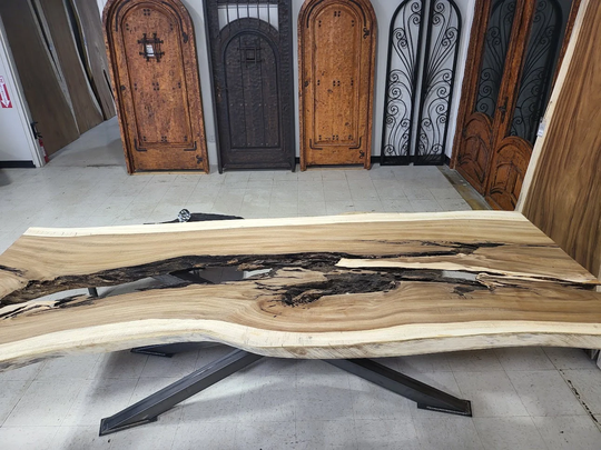 Sold - Live Edge Dining Table | Kitchen Island Live Ege Conference Wood Slabs Edge Parota Slab