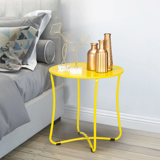 18" Modern Patio End Table Metal Colorful Side Table