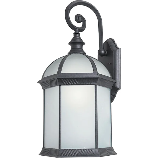 Woodbridge Lighting 61034WL-BKP Glenwood 1-light Large Outdoor Wall Light, Powdered Cost Black