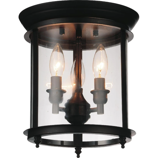 3 Light Flush Mount with Oil Rubbed Bronze Finish