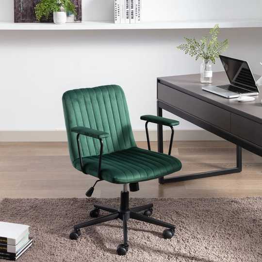 Green Modern Design Velvet Adjustable Office Chair