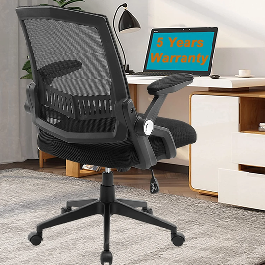 Office Chairs, Mid-Back Computer Desk Chairs with Ergonomic Back, Swivel Task Chairs with Thick Cushion