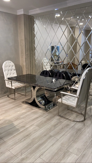 Custom Steel Polished Chrome Table Legs, Metal Shiny Modern For Carl