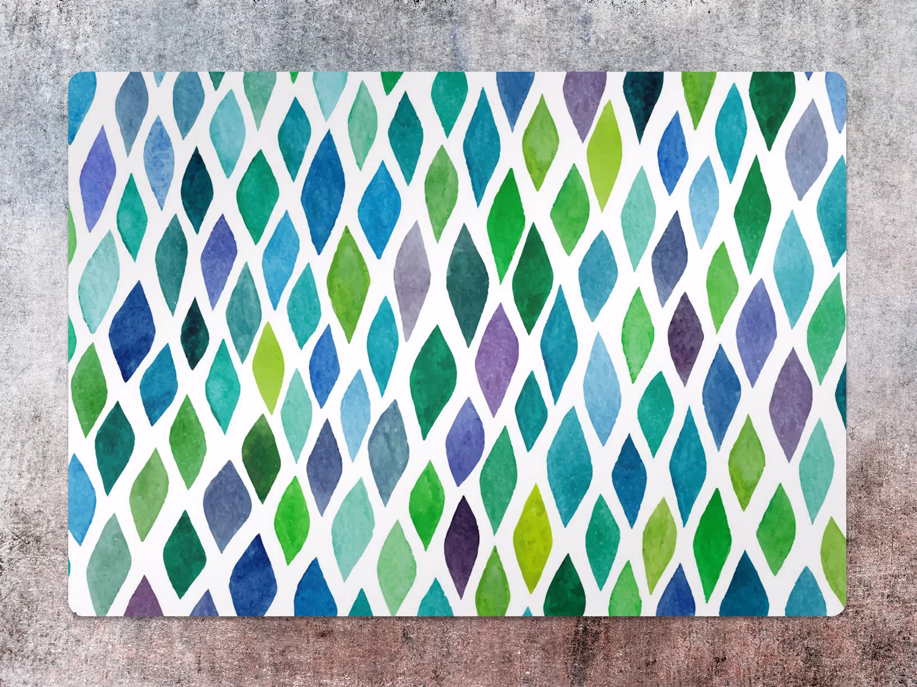 Colorful Eye Chair Mat, Green Protective Blue Splat Abstract Vinyl Floor Office Decor, Area Rug, Kids Room Decor