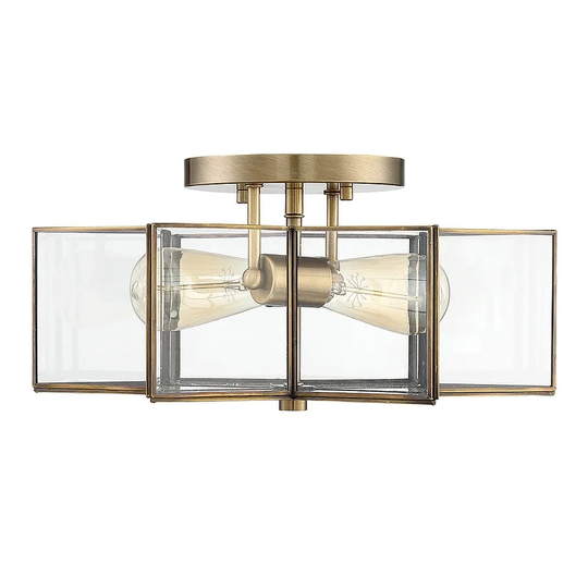 Trade Winds Stella Star Semi-Flush Mount Ceiling Light in Natural Brass