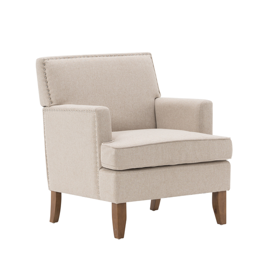Porthos Home Gavi Fabric Upholstered Accent Chair with Rubberwood Legs