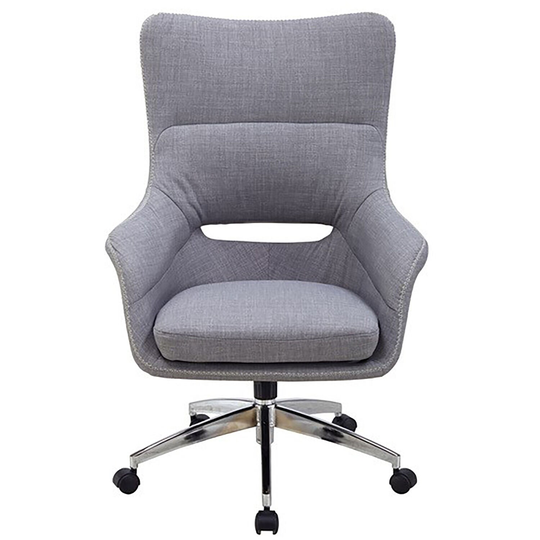 Hanover Carlton Wingback Office Chair in Gray with Adjustable Gas Lift Seating and Caster Wheels