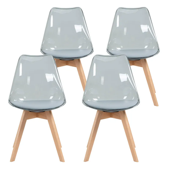 Modern Shell Dining Chairs with Crystal Seat, Set of 4