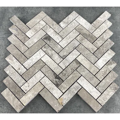 1" x 3" Marble Herringbone Mosaic Wall & Floor Tile