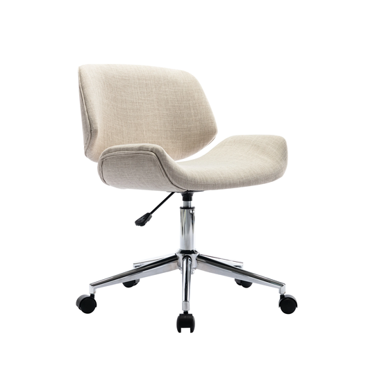 Porthos Home Orli Office Chair, PU or Fabric Upholstery, Contoured Back/Seat