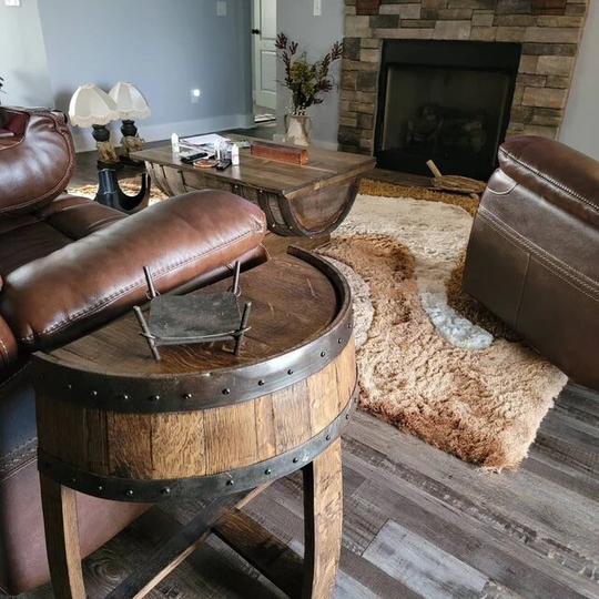 End/Side Table/Nightstand Whiskey Bourbon Barrel Ships Free