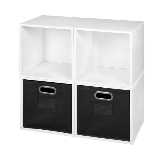 Noble Connect Storage Set - 4 Cubes and 2 Bins- White/Black