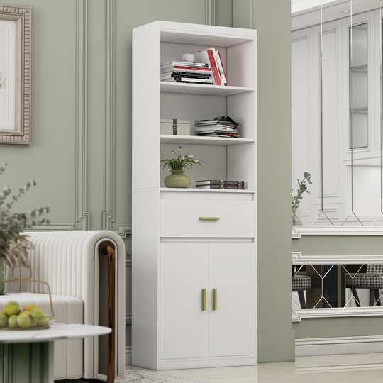 Kerrogee 70-inch Tall Double Door Buffet Sideboard Display