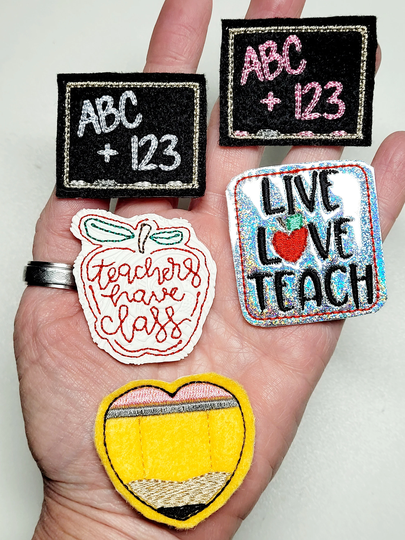 Teacher Felties/Teaching, Chalkboard, Pencil/Perfect For Badge Reel/ Planner Clip/ Bow Center/ Embellishment