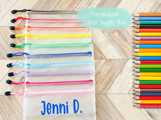 Personalized Pencil Pouch, Back To School Bag, Custom Supply Kid's Art Case, Backpack Organizer
