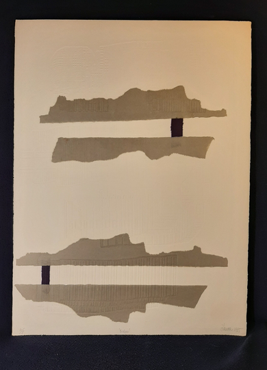 Hanna Zawa-Cywinska | Polish B. 1939 "Bridges", Chin Colle Over Embossment, 1985, Signed in Pencil, | Free Shipping | Just Reduced